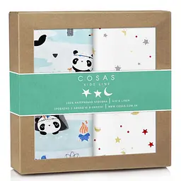 Багаторазові пелюшки дитячі STARS & PANDA 2шт COSAS (4822052035740)