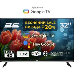 2E Телевізор 32" LED FHD 60Hz Smart Google TV Black