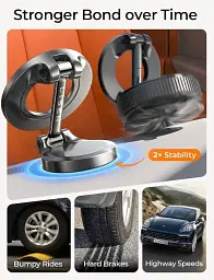 Магнітний автотримач для телефону LISEN 2E785 з підтримкою MagSafe 360° поворот на панель авто чорний (SKU-096) - мініатюра 3