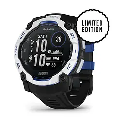 Смарт-годинник Garmin Instinct 3 50 мм Solar Whitestone/Black-Blue (білий корпус, чорно-синій ремінець)
