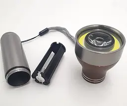 Ліхтар ручний металевий 3W LED+COB світлодіодний кишеньковий ліхтарик на батарейках 3хААА UKC 41978 - мініатюра 4