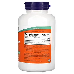 Вітаміни та мінерали NOW Magnesium Malate, 180 вегакапсул - мініатюра 2
