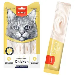 Ласощі для котів Wanpy Creamy Lickable Treats Chicken курка рідкі 5х14 гр.
