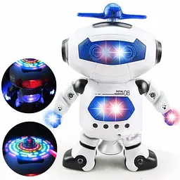 Танцюючий робот, що світиться, інтерактивна іграшка Dancing Robot STURN SPIN білий - мініатюра 5