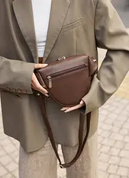 Жіноча кросбоді сумка бананка Sambag Sofi шоколад 20 × 18 × 5 см (88193020) - мініатюра 4