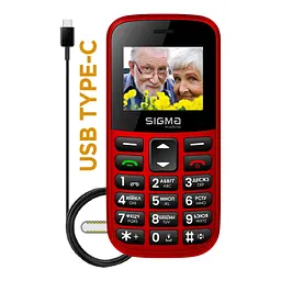 Мобільний телефон Sigma Comfort 50 EASY TYPE-C Red (4827798585221) - мініатюра 2