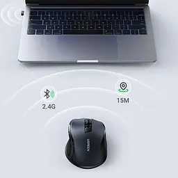 Мишка UGREEN 2.4GHz MU006 Ergonomic, бездротова, 4000dpi., 4кн.,Silence Design, Чорна - мініатюра 9