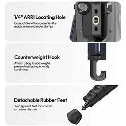 Штатив Ulanzi OMBRA II YING Tripod (38-156cm) Black - мініатюра 10