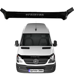 Дефлектор капота мухобійка Mercedes Sprinter 2006-2013 Voron Glass