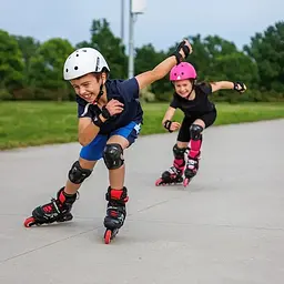 Ролики з комплектом захимту Rollerblade Microblade Combo 28-32 Чорний-Червоний - мініатюра 2