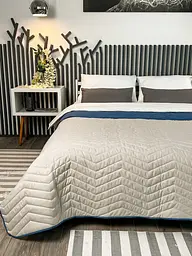 Покрывало ArCloud - ZigZag Infinity/Rainy Day стеганое двустороннее 140*215 полуторное - миниатюра 2