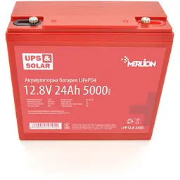 Літій-залізо-фосфатний акумулятор Merlion LiFePO4 12.8V 24AH (4S4P/BMS-30A), (166x175x125) for UPS, до 5000 циклів, Q6
