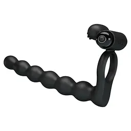 Насадка на пеніс з вібрацією і ерекційним кільцем Pretty Love Hercules Penis Sheath III 15.3 см чорний - мініатюра 3