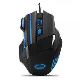 Миша Esperanza MX201 'Wolf', чорний/синій, USB, оптична, 800-2400 dpi, 7 кнопок, синє підсвічування, 1.5 м (EGM201B)