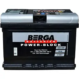 Автомобільний акумулятор Berga Power Block 60Ah Н Ев -/+ 540EN