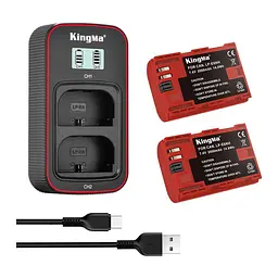 3-Pack KingMa Canon LP-E6NH (2 АКБ KingMa LP-E6NH та 1 ЗУ на дві батареї)