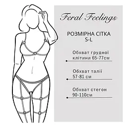 Портупея на груди Feral Feelings - Harness Top, натуральна шкіра, колір білий - мініатюра 4