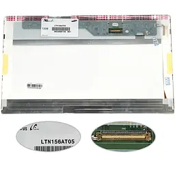 Матриця 15.6 LTN156AT05 (1366*768 40pin LED NORMAL матова роз'єм ліворуч знизу) для ноутбука (renew)
