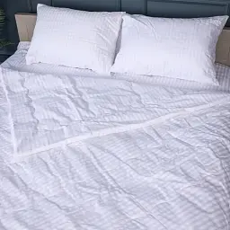 Літній постільний комплект MirSon №2944 Сolor Fun Line Stripe White з евкаліптовим волокном 110х140 см білий (2200010964530) - мініатюра 4