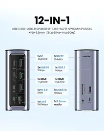 USB-хаб Ugreen USB-C Multifunctional Docking Station(13-in-1) (UGR-90325) - мініатюра 2