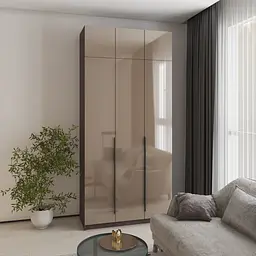 Шафа 3-дверна з антресоллю MebelStar Оскар Gloss BL-B, стандарт 120x52x260 см Дуб рістрето/Латте (MBS-5419)