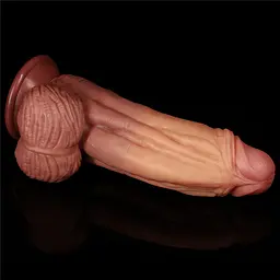 Фалоімітатор - Dual-Layered Silicone Cock 10" Brown - мініатюра 5