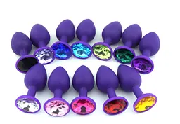 Фіолетова силіконова пробка з каменем, М Афродита АПФ midi 89267 - мініатюра 2