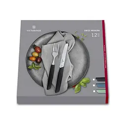 Набір кухонний Victorinox Swiss Modern Table Set 12шт з мятн. ручкою (6 ножів steak 6 віделок) - мініатюра 4