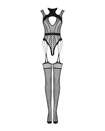 Ажурний бодістокінг з отворами Obsessive Bodystocking G327 black S/M/L, комбінезон, з доступом - мініатюра 5