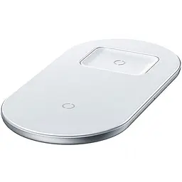 Бездротовий зарядний пристрій Baseus Simple 2 in 1 (Phone + Pods) 18W WXJK-02 White - мініатюра 4