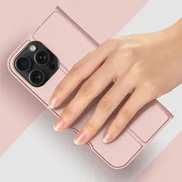 Чохол-книжка Dux Ducis з кишенею для візиток для Apple iPhone 16 Pro (6.3) Rose Gold - мініатюра 2