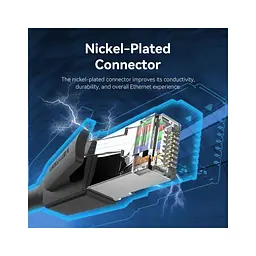 Патч-корд 0.5м, S/FTP cat 8 RJ-45 black Vention (IKKBD) - мініатюра 7