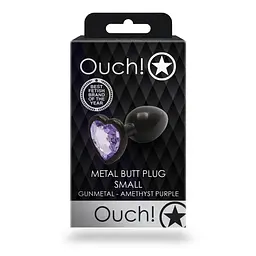 Металева пробка Ouch чорна з аметистом - мініатюра 7