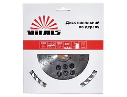 Диск пиляльний Vitals по дереву 200x32/30/25.4 мм ATB 40 (00000001681387) - мініатюра 2
