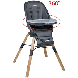 Стільчик для годування BabyGO 3 в 1 Carou 360°, сірий (5751) - мініатюра 2
