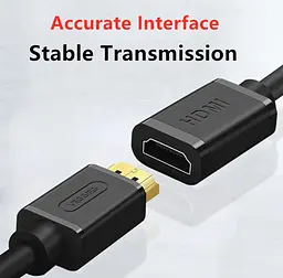 Подовжувач HDMI (тато) — HDMI (мама) VEGGIEG HF-1 1m, v2.0, OD-7.0mm - мініатюра 3