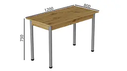 Стіл кухонний Ferrum-decor Беніта 75x120x80 Сірий ДСП Дуб Артізан 16мм (FRD-105701) - мініатюра 4