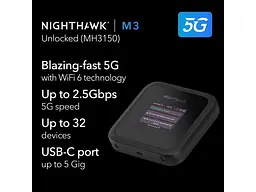 Модем 5G/4G + Wi-Fi роутер NETGEAR Nighthawk M3 (MH3150-100EUS) - мініатюра 3