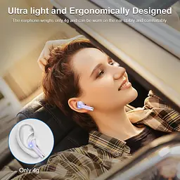Бездротові навушники Bluetooth 5.3 з 4 мікрофонами з шумозаглушенням ENC — HiFi Stereo Deep Bass — 40 годин - мініатюра 4