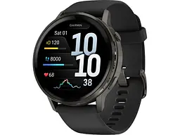 Смарт-годинник Garmin Venu 4 45 mm Slate with Black Silicone Band (010-03014-00)