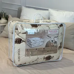 Ковдра двоспальна з овечої вовни Arda Pure wool 21434 175х215 см бежева - мініатюра 5