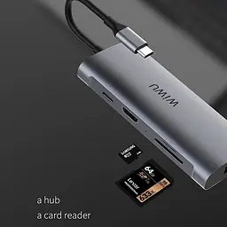 Перехідник HUB WIWU Alpha 831HRT Grey - мініатюра 3