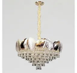 Кришталева люстра Artlight 8836/60GD, золото, 12 ламп E14, прозоре й димчасте скло, Ø61,5 см, від 13-20 м² - мініатюра 2