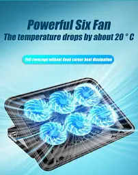 Охолоджувальна підставка для ноутбука Ice Coorel A9 з 6 вентиляторами 35,3 × 25,5 × 3,2 см Чорна (00355) - мініатюра 5
