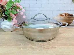 Кастрюля с крышкой OMS 2006-24 24 см 2.8 л серая