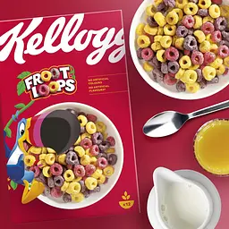 Сухий сніданок Kellogg's Froot Loops фруктові кільця 375 г - мініатюра 2