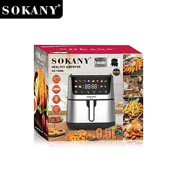 Аерофритюрниця електрична Sokany SK-10066 Електрична фритюрниця без олії з таймером / Аерогриль 9.5 л 2400 Вт - мініатюра 4