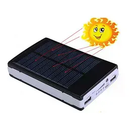 Солнечный повербанк UNIQUE 90000/9600 мА·ч • Портативный внешний аккумулятор Solar с фонариком для телефона и USB-гаджетов