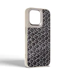 Кожаный чехол для Apple iPhone 14 Pro Max, Harder Virgin Mermaid, серый, термополиуретан ТПУ + экокожа с морской чешуйчатой текстурой, панель, защита корпуса, противоударный, микрофибра, рамка вокруг камеры, защита всего корпуса, (ARM76832) - мініатюра 2