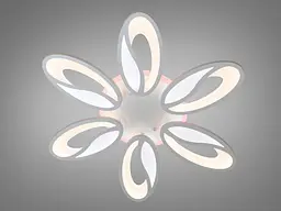 Люстра стельова LED Diasha 8090/6WH, 80W, 3200K-6500K, білий метал, сучасний стиль, з пультом, диммер, для дому - мініатюра 2